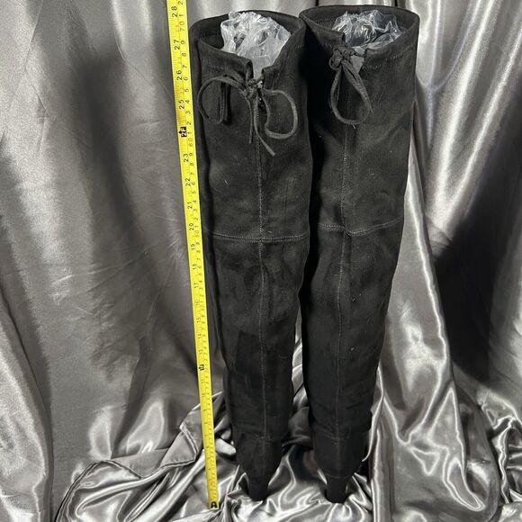 Steve Madden Gorgeous Size 8.5M Black Faux Suede High Heel Over The Knee Boots - Picture 11 of 16